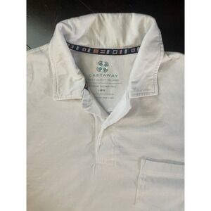 Castaway Nantucket Island Classic White Polo Shirt Men's Size Large Logo Casual